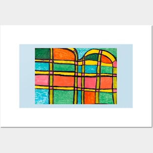 Colourful Arched Stained Glass Windows Posters and Art